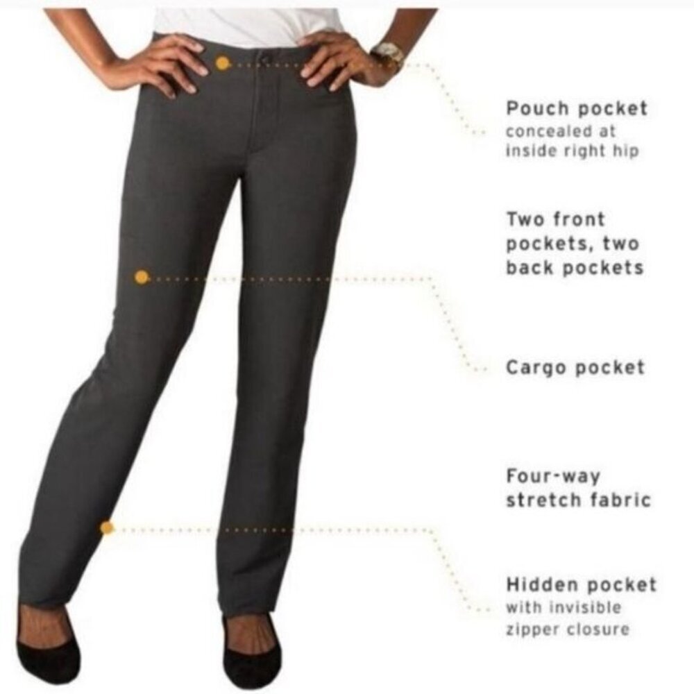 Betabrand Gray Travel‎ Cargo Pants Size 14 Long - Picture 7 of 12